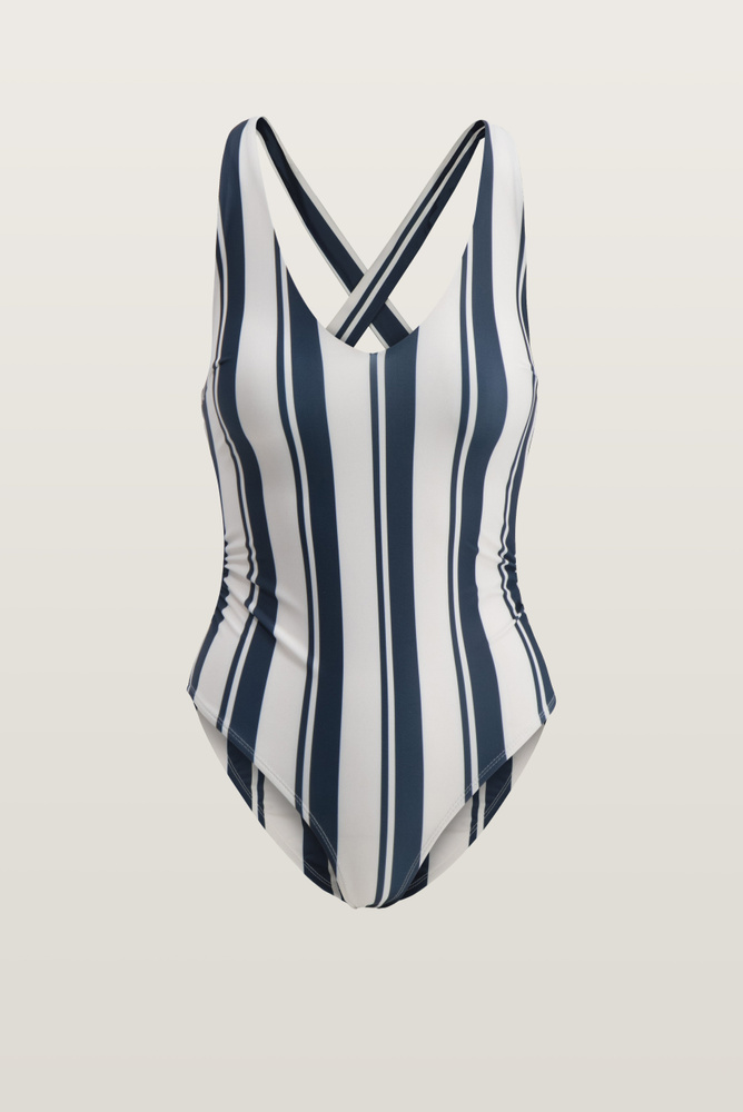 Joy Swimsuit Navy/White Stripe