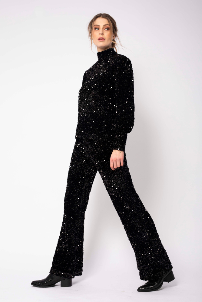Midnight Sequin Trouser Black Sky