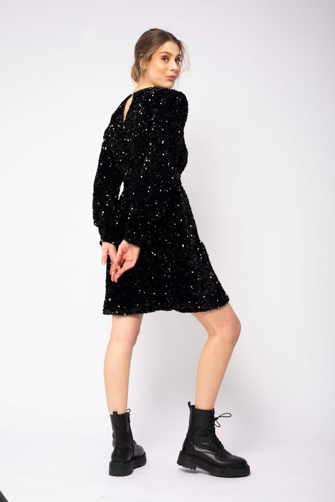 Mimo Sequin Dress Black Sky