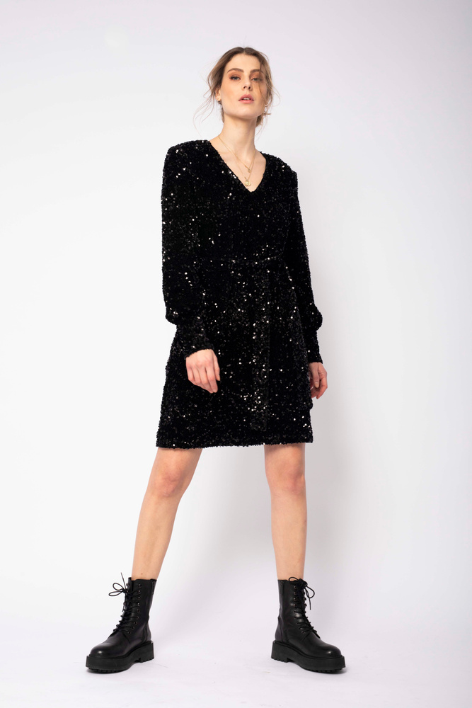 Mimo Sequin Dress Black Sky