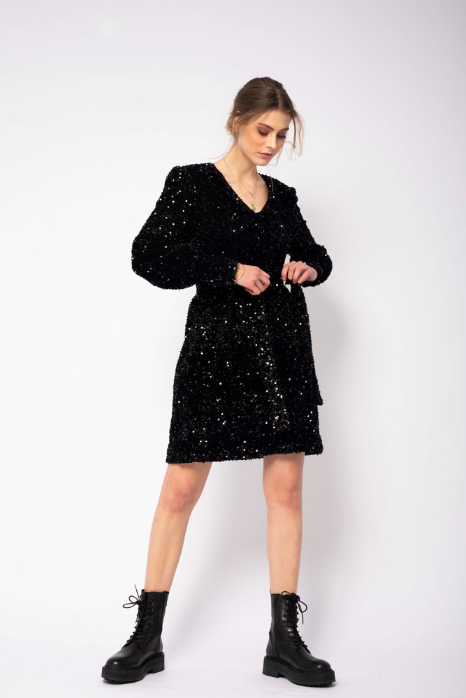 Mimo Sequin Dress Black Sky