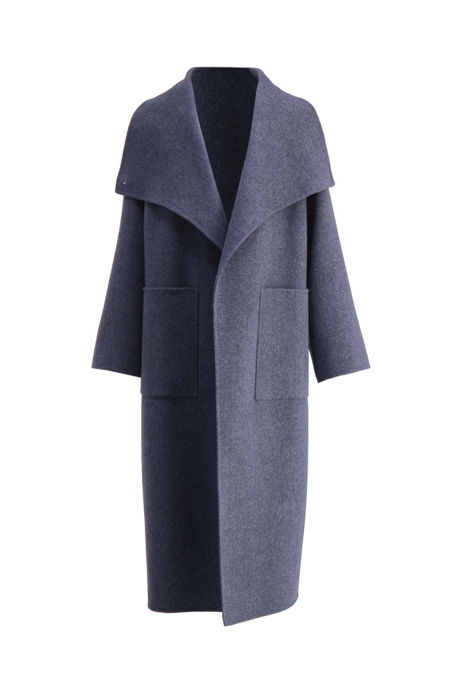 Lana Coat Navy Melange