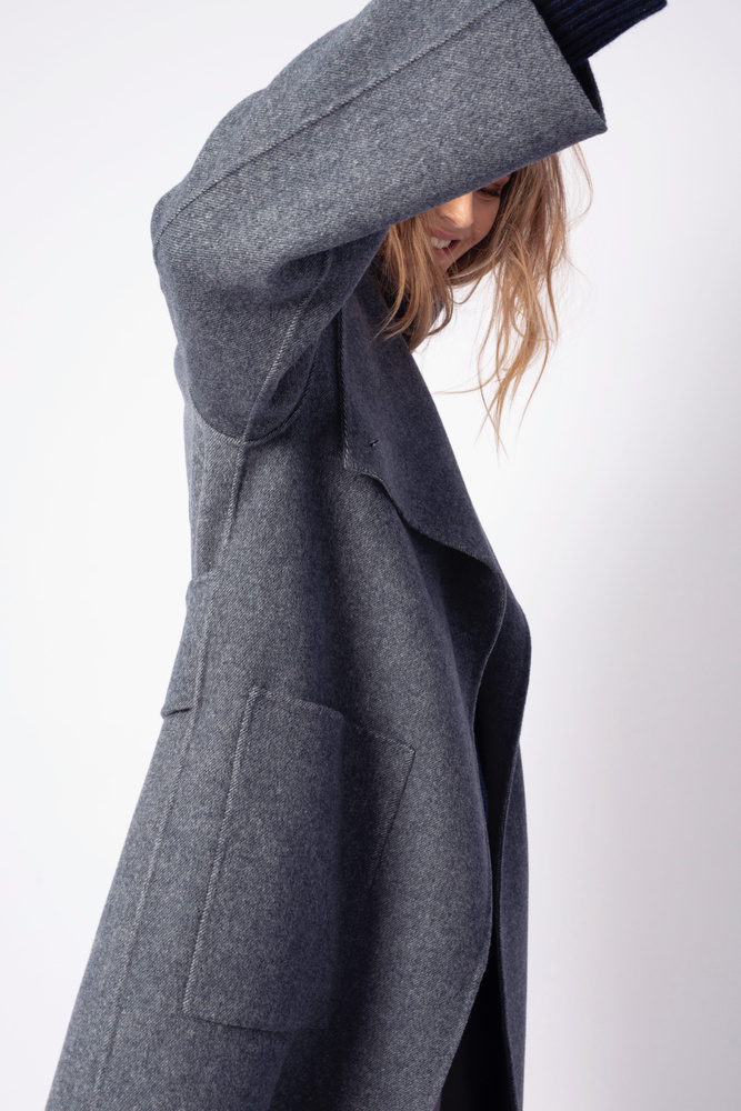 Lana Coat Navy Melange