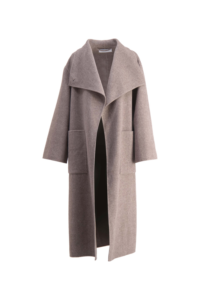 Lana Coat Taupe Melange