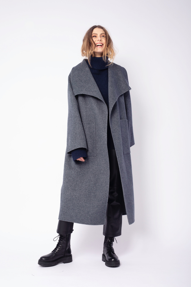 Lana Coat Navy Melange