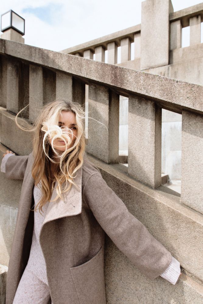 Lana Coat Taupe Melange