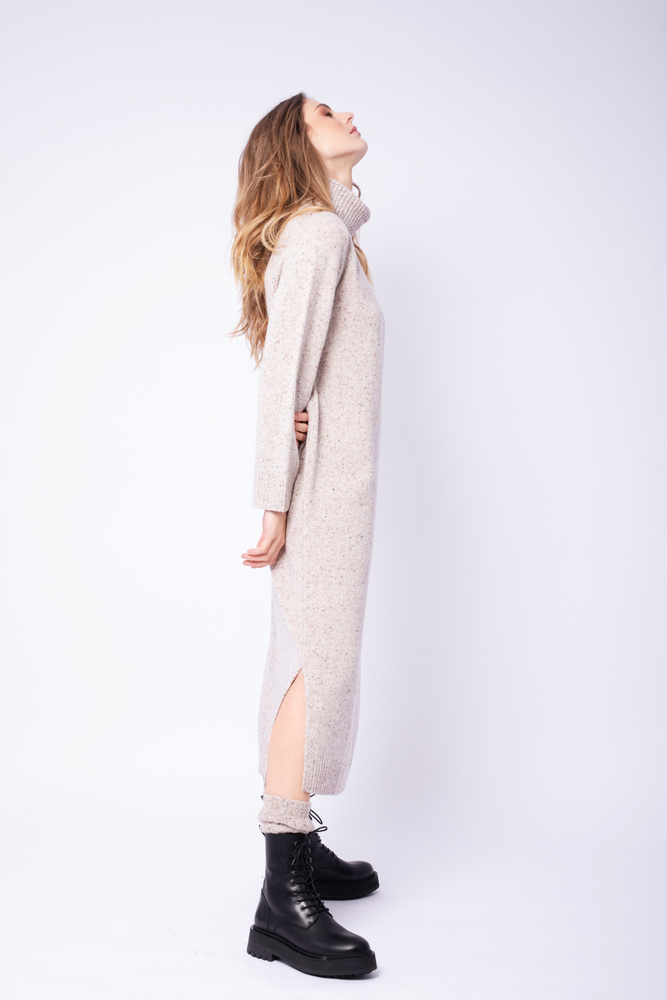 Evelyn Knit Dress Sand Tweed Melange