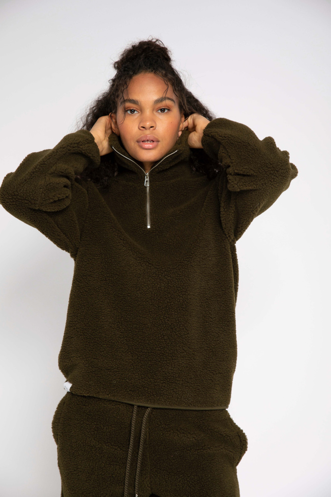 Luna Terry Sweater Army
