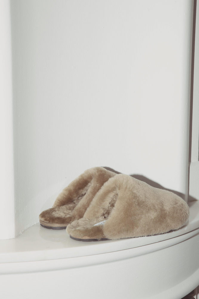 Maiken Shearling Slippers Army