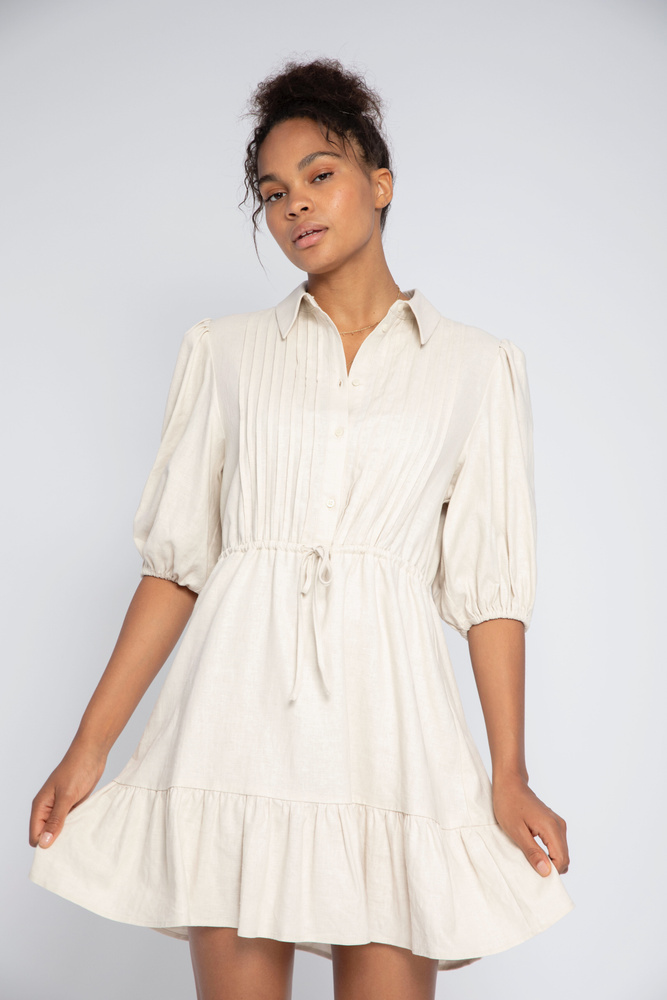 Sorrento Linen Dress Light Sand