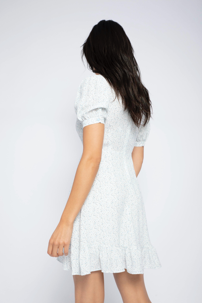 Venice Dress Blue Flower Print