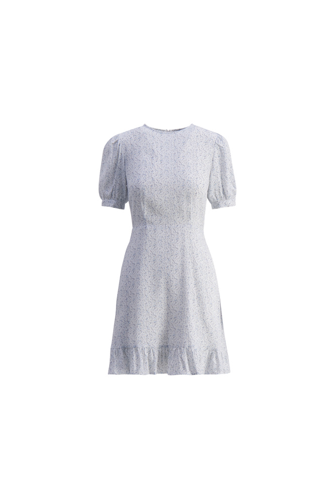 Venice Dress Blue Flower Print