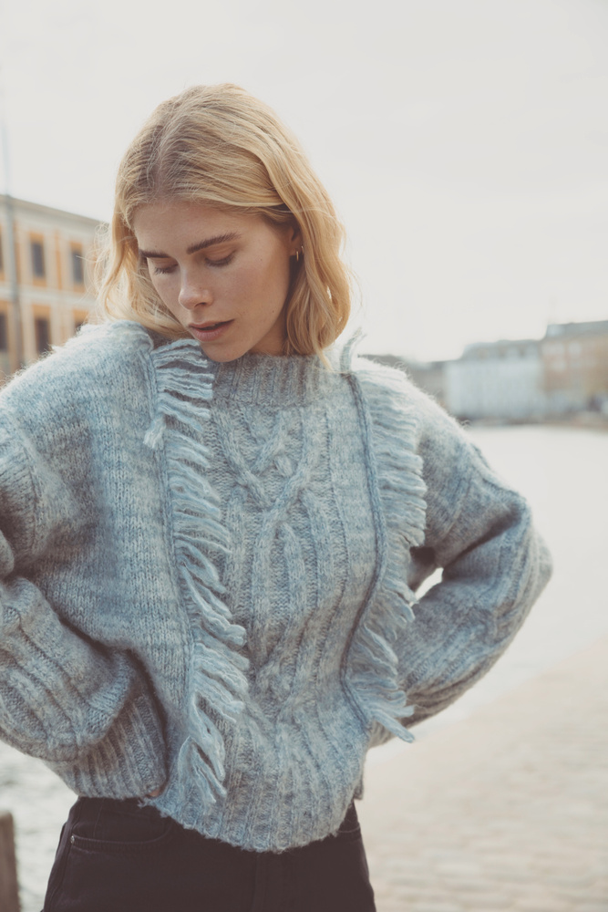 Selma Knit Light Blue Melange