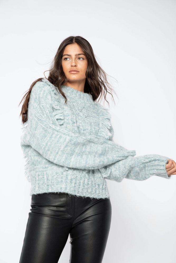 Selma Knit Light Blue Melange