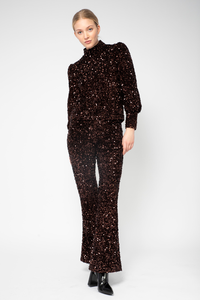 Midnight Sequin Trouser Brown