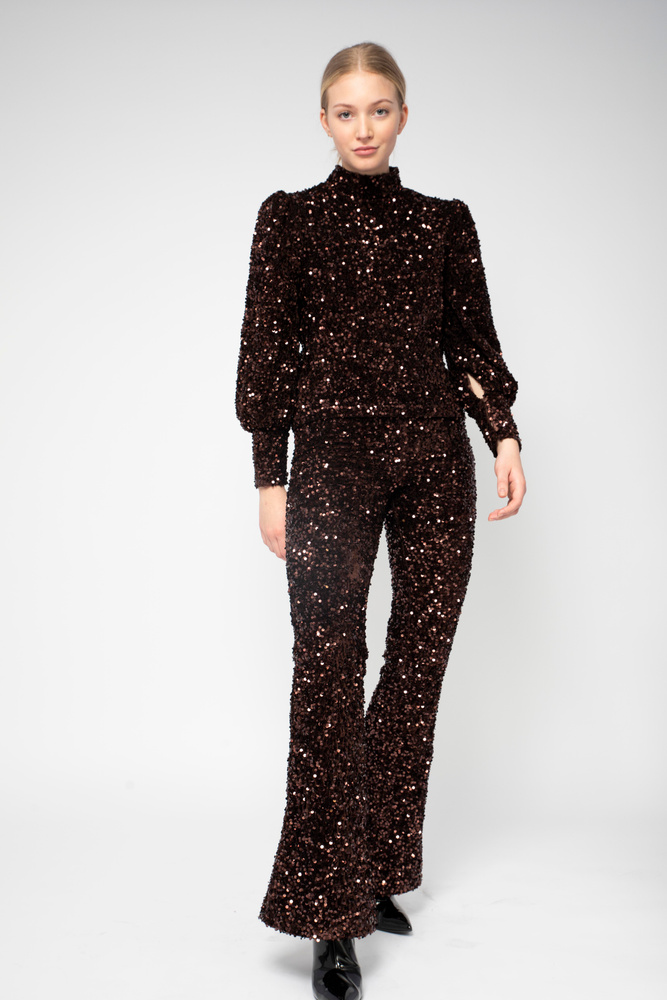 Midnight Sequin Trouser Brown