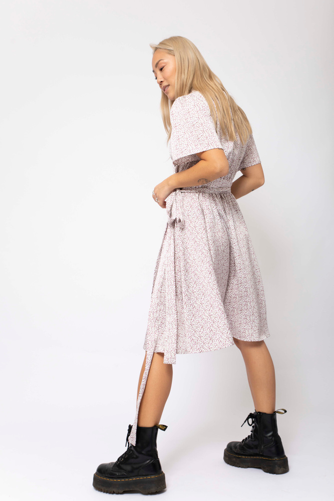 Eva Wrap Dress Lavender Print