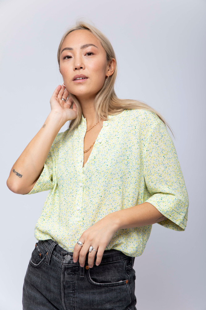 Devora Blouse Green flower