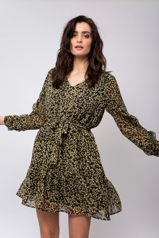 Angelina Dress Black flower
