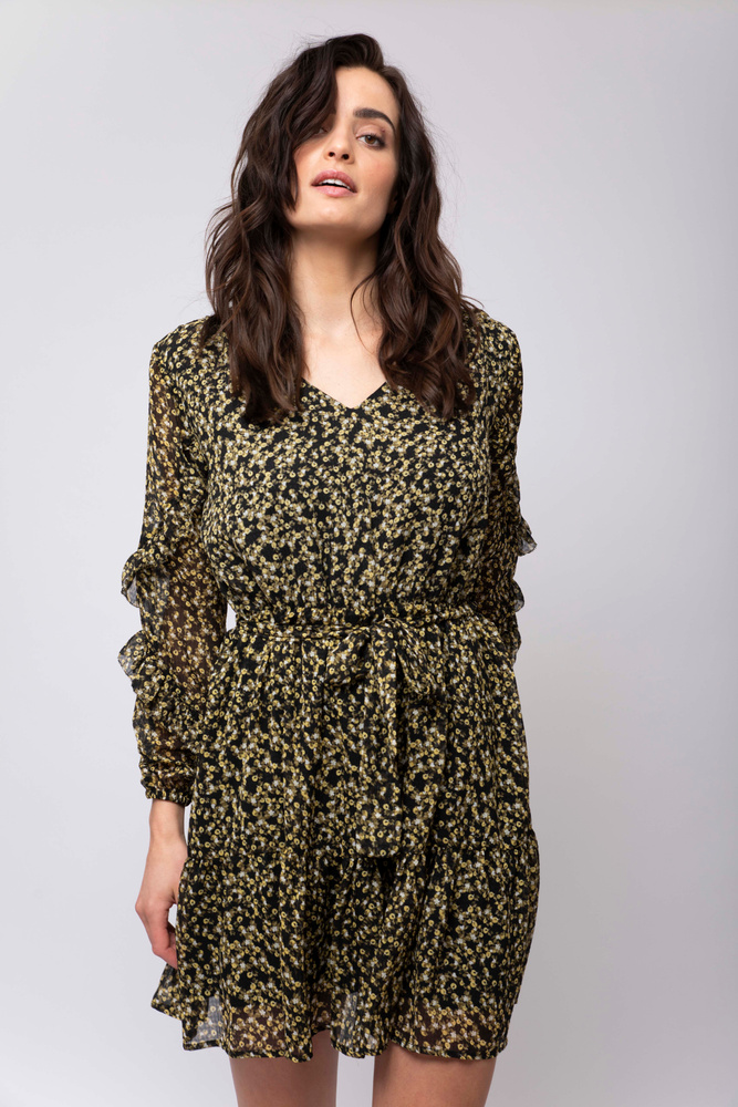 Angelina Dress Black flower