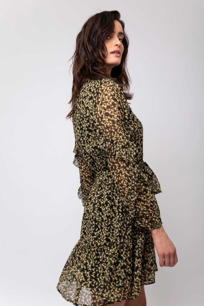 Angelina Dress Black flower