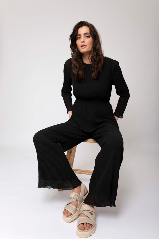Alaya Pleated Trouser Black