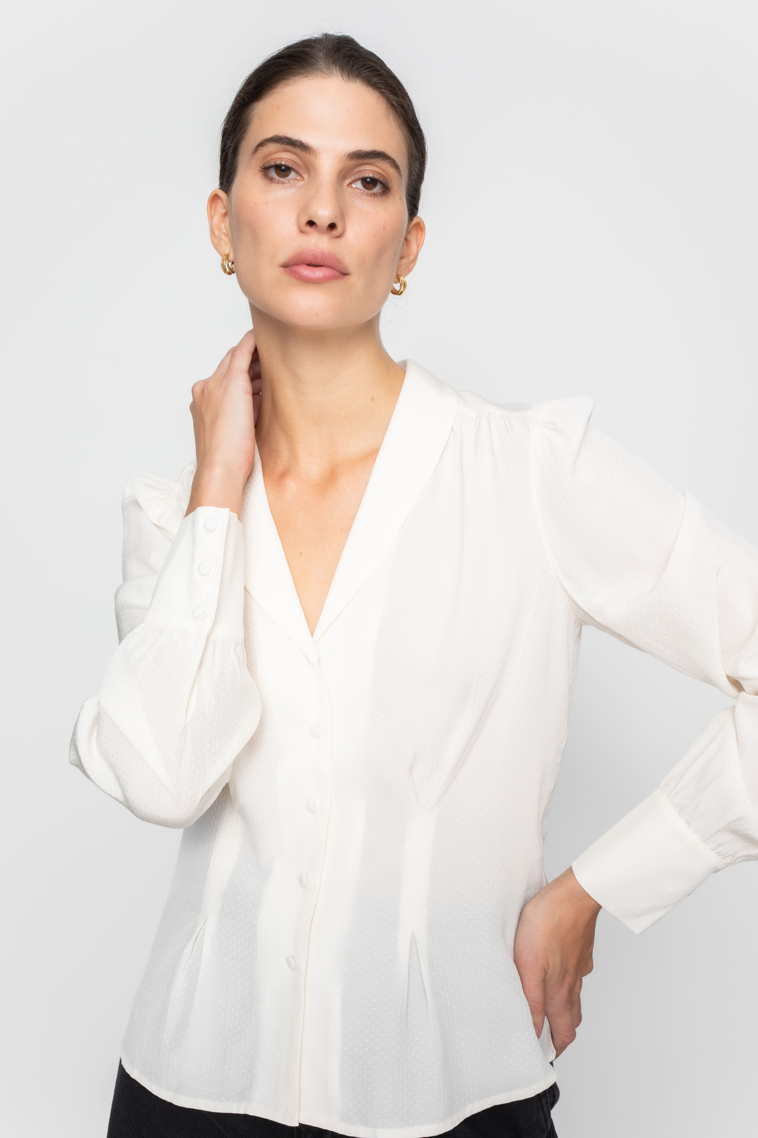 apolina × misha & puff Josephine Blouse Josephine Blouse In Mocha | Alice + Olivia