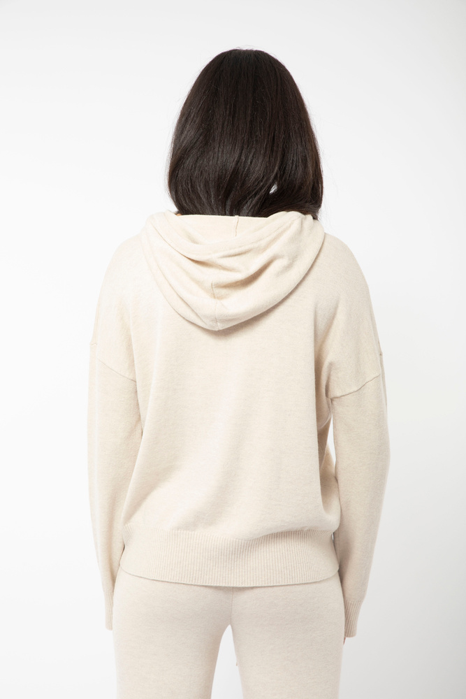 Multe Hoodie Knit Cream Melange