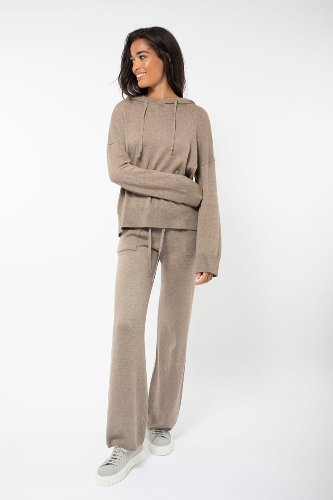 Multe Hoodie Knit Taupe Melange