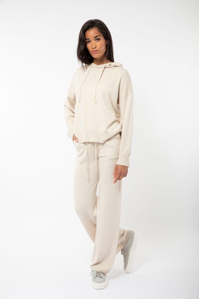 Multe Hoodie Knit Cream Melange