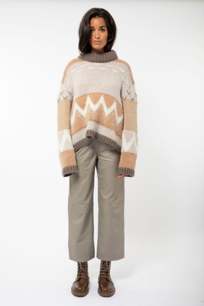 Rimo Leather Trouser Taupe