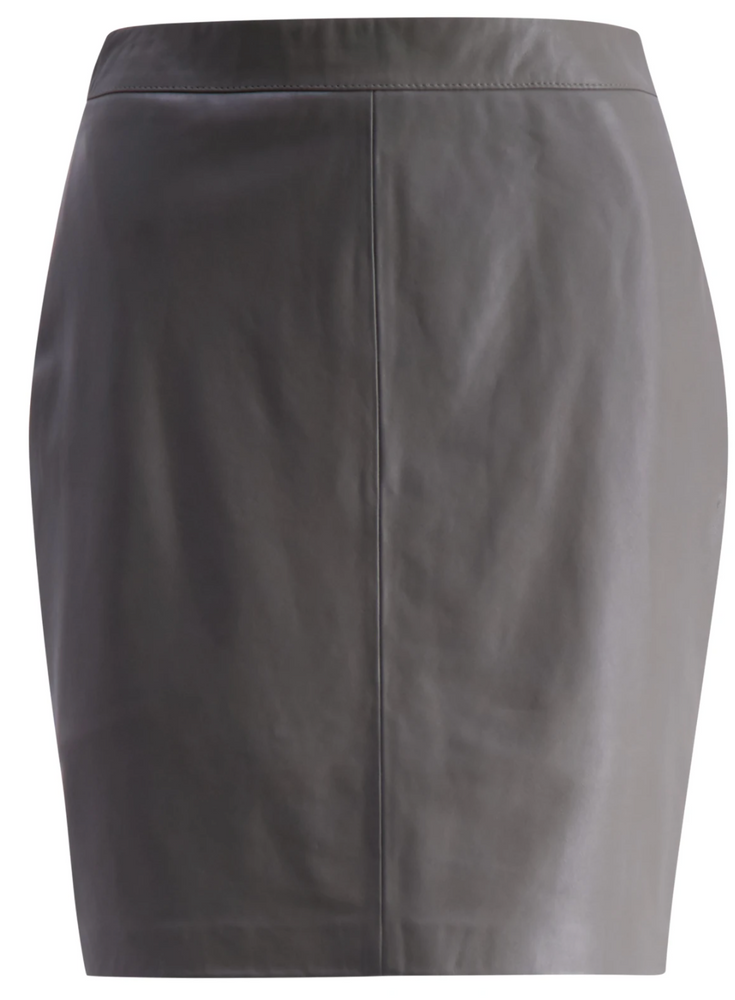 Savanna Leather Skirt Taupe